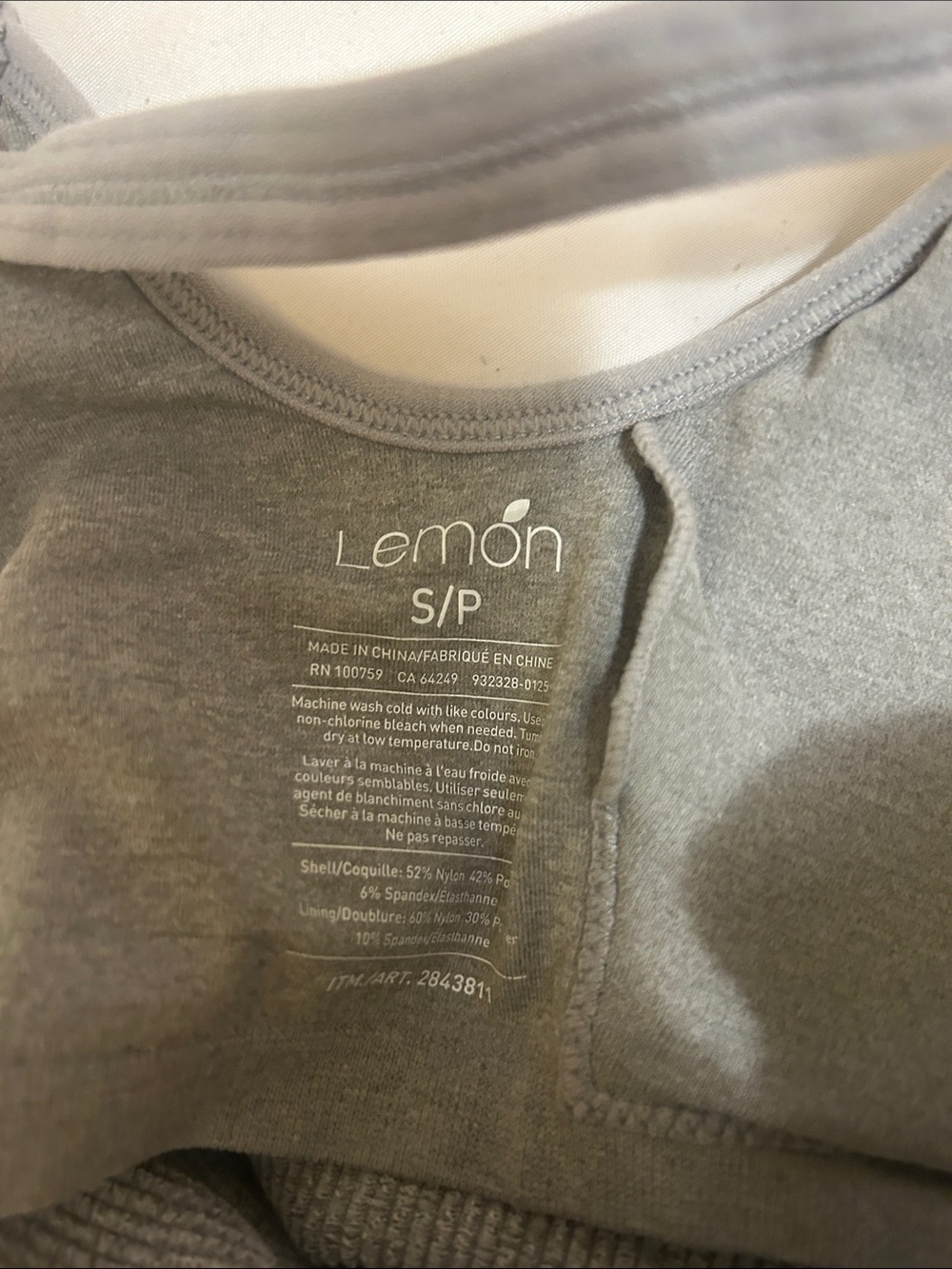 Lemon Grey Ribbed Scoop Bralette - Picture 3 of 5